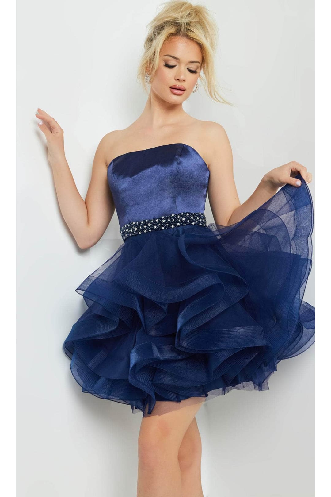 Jovani 22901 - Strapless Beaded Waist Cocktail Dress - Prom