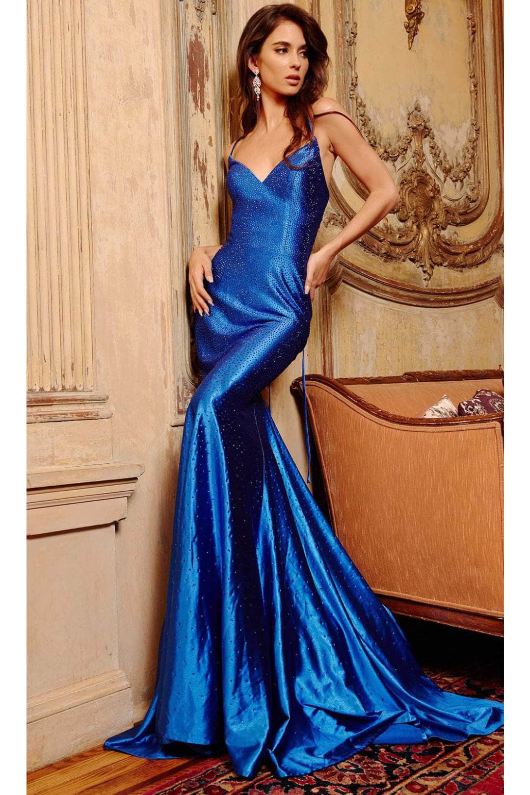 Jovani 23010 - Jewel Embellished Trumpet Prom Dress - Prom
