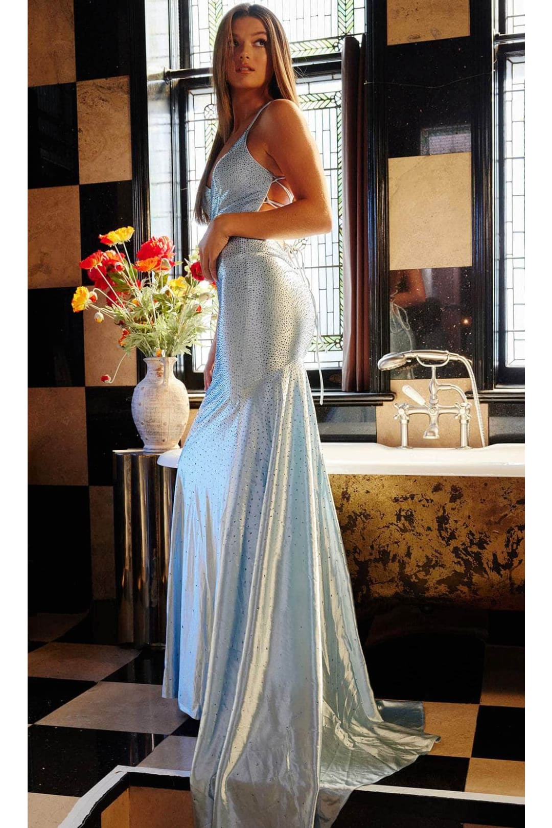 Jovani 23010 - Jewel Embellished Trumpet Prom Dress - Prom