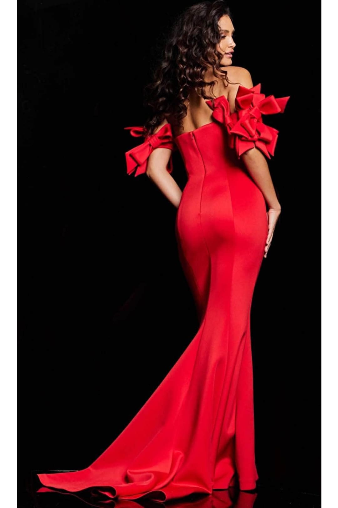 Jovani 23030 - Lace Evening Dress with Feather Fringes - Prom