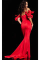 Jovani 23030 - Lace Evening Dress with Feather Fringes - Prom