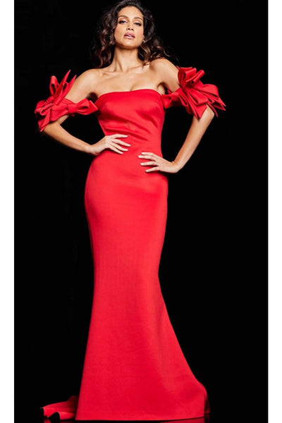 Jovani 23030 - Lace Evening Dress with Feather Fringes - Prom