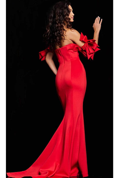 Jovani 23030 - Lace Evening Dress with Feather Fringes - Prom