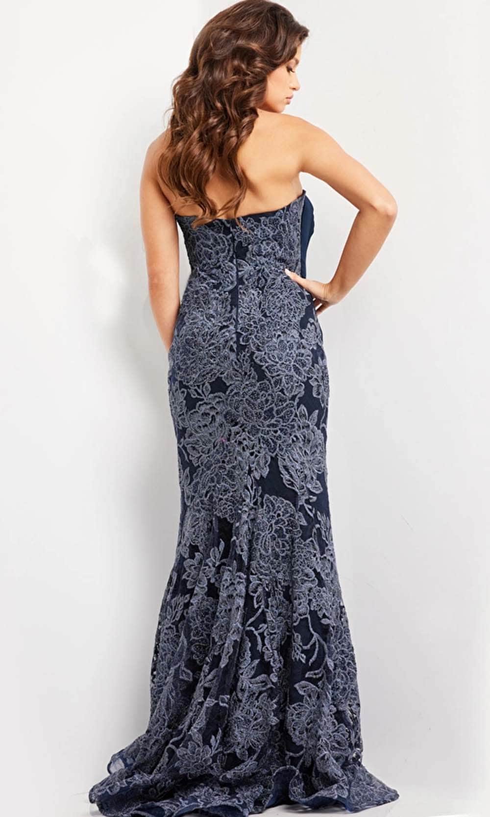 Jovani 23031 - Elegant Strapless Lace Evening Dress - Prom