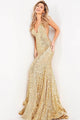 Jovani 23079 - Prom Gown with Sequined Illusion Side - Prom