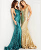 Jovani 23079 - Prom Gown with Sequined Illusion Side - Prom