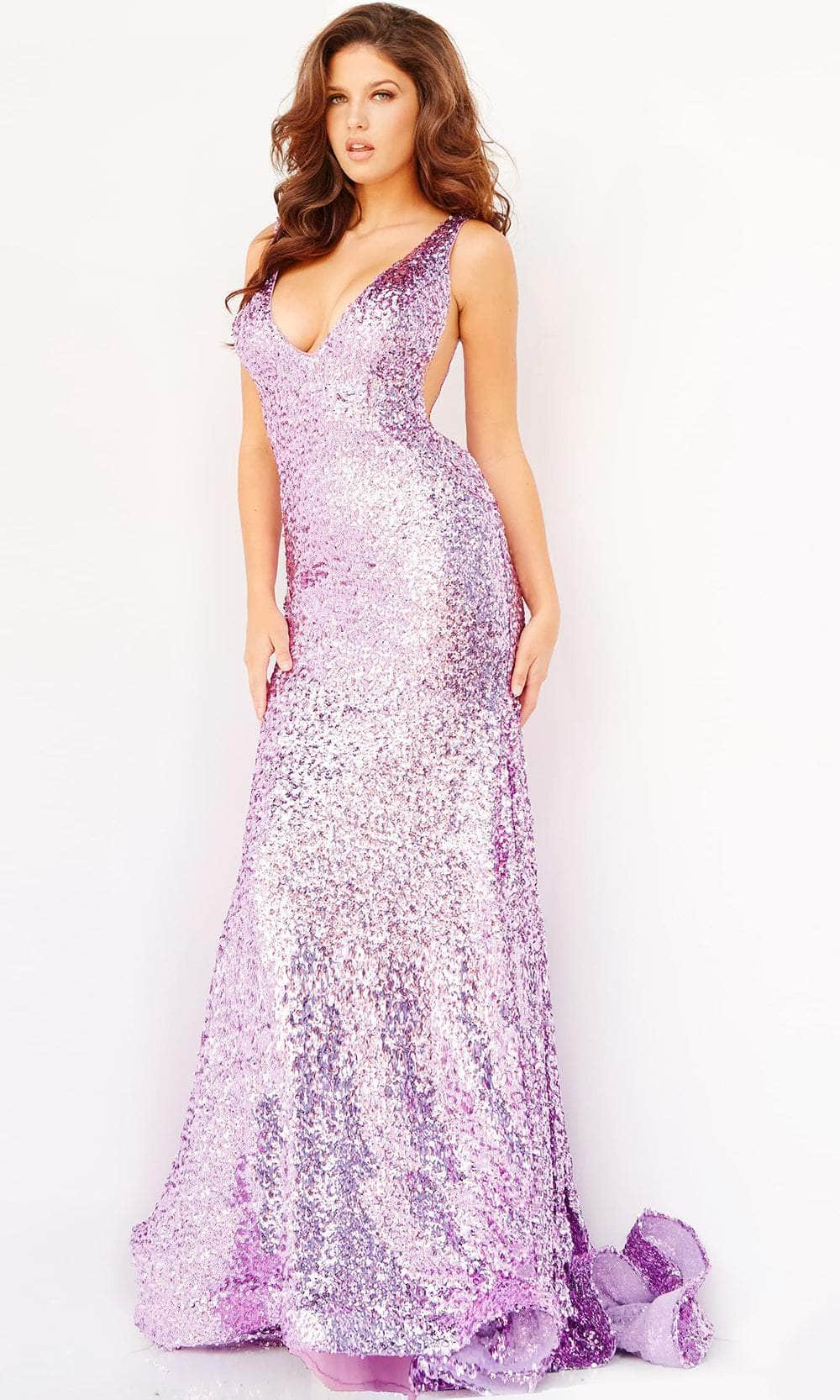 Jovani 23079 - Prom Gown with Sequined Illusion Side - Prom