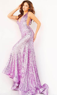 Jovani 23079 - Prom Gown with Sequined Illusion Side - Prom