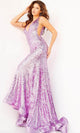 Jovani 23079 - Prom Gown with Sequined Illusion Side - Prom