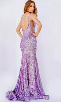 Jovani 23079 - Prom Gown with Sequined Illusion Side - Prom