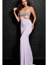 Jovani 23128 - Asymmetric Cutout Sheath Gown