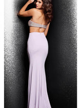 Jovani 23128 - Asymmetric Cutout Sheath Gown