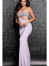 Jovani 23128 - Asymmetric Cutout Sheath Gown