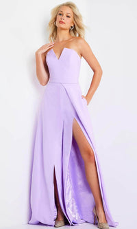 Jovani 23150 - Strapless Double Slit Jumpsuit With Overskirt - Prom