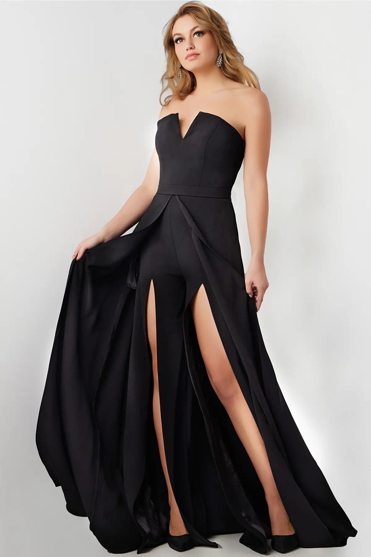 Black Jumpsuit Formal Outfit for Women by Jovani 23150