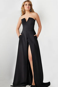 Jovani 23150 - Strapless Double Slit Jumpsuit With Overskirt - Prom