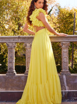 Jovani 23322 - A-Line Prom Dress with Ruffled Shoulder Details