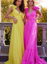 Jovani 23322 - A-Line Prom Dress with Ruffled Shoulder Details