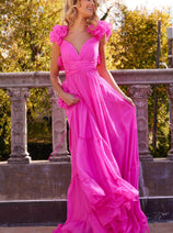 Jovani 23322 - A-Line Prom Dress with Ruffled Shoulder Details