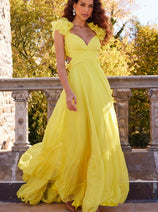 Jovani 23322 - A-Line Prom Dress with Ruffled Shoulder Details