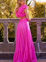Jovani 23322 - A-Line Prom Dress with Ruffled Shoulder Details