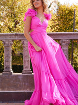 Jovani 23322 - A-Line Prom Dress with Ruffled Shoulder Details