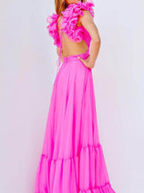 Jovani 23322 - A-Line Prom Dress with Ruffled Shoulder Details