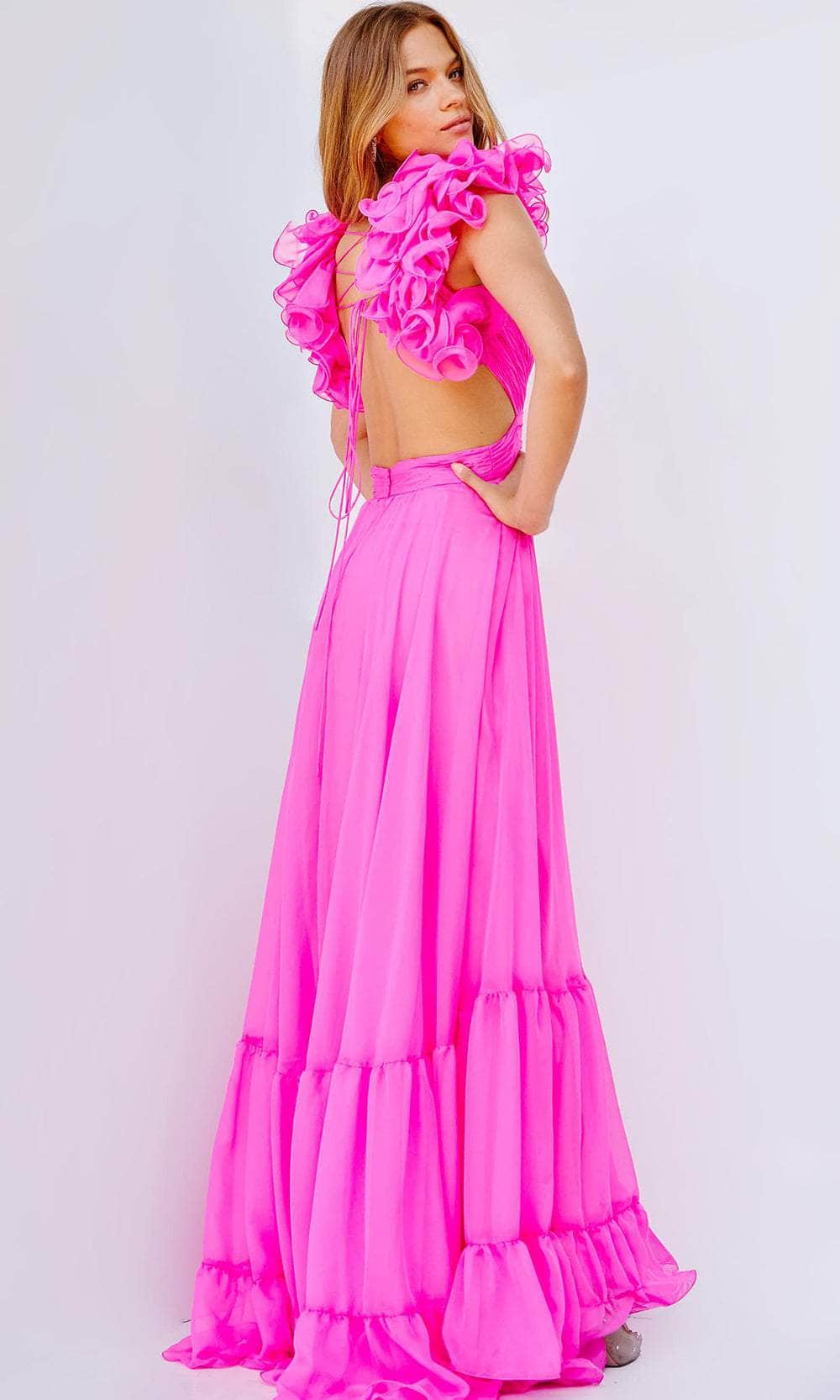 Jovani 23322 - A-Line Prom Dress with Ruffled Shoulder Details - Prom