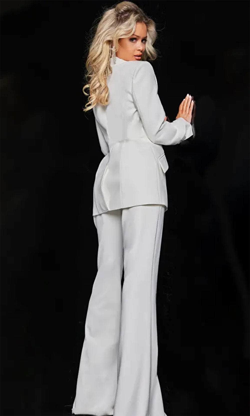 Jovani 23336 - Embellished Long Sleeve Blazer Pantsuit - Prom