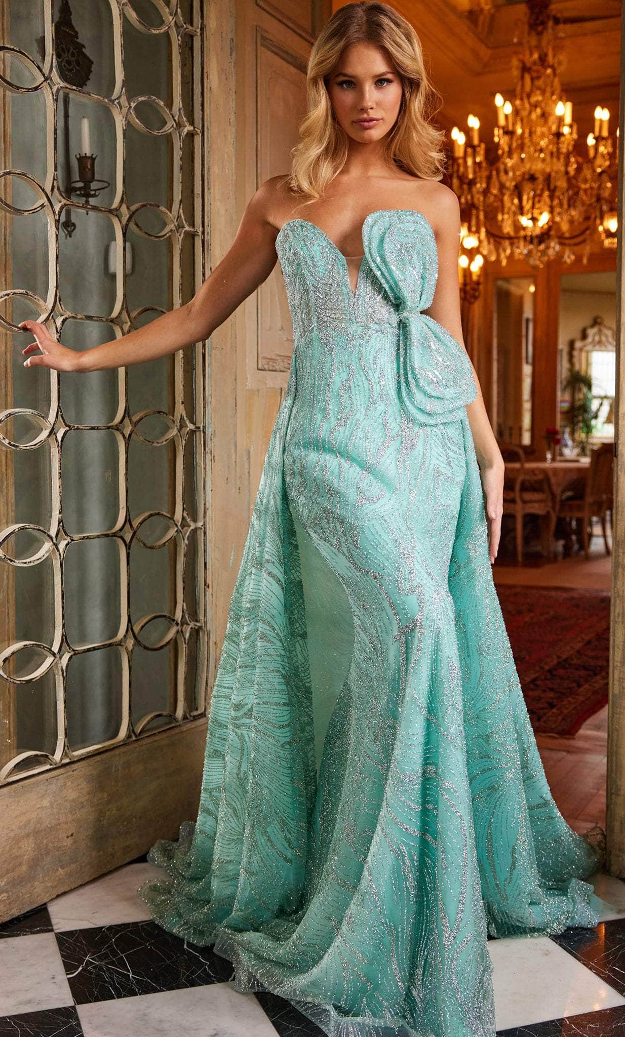 Jovani 23361 - Striking Plunging Sweetheart Beaded Prom Dress - Prom