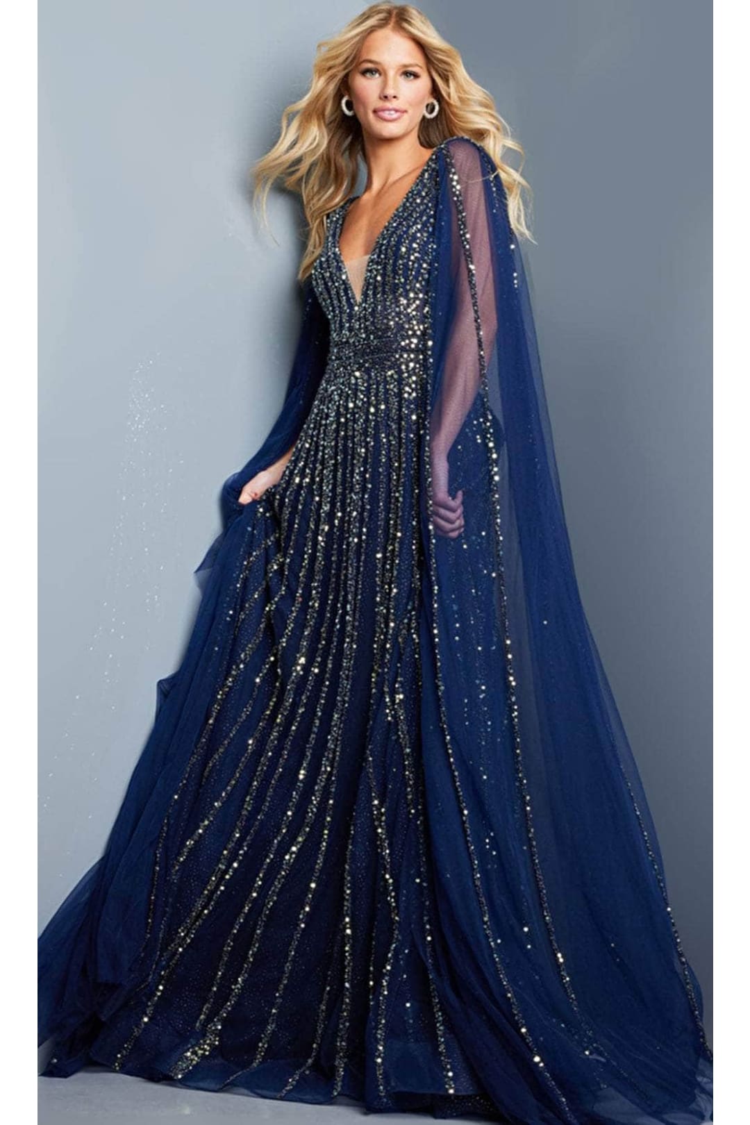 Jovani 23362 - Exquisite Embellished V-Neck Evening Dress - Prom