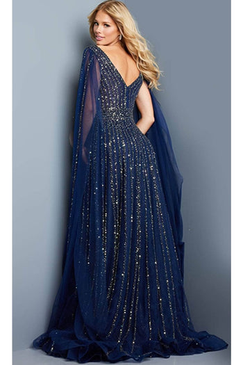 Jovani 23362 - Exquisite Embellished V-Neck Evening Dress - Prom