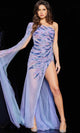 Jovani 23377 - Asymmetric Sequin Beaded Gown - Prom