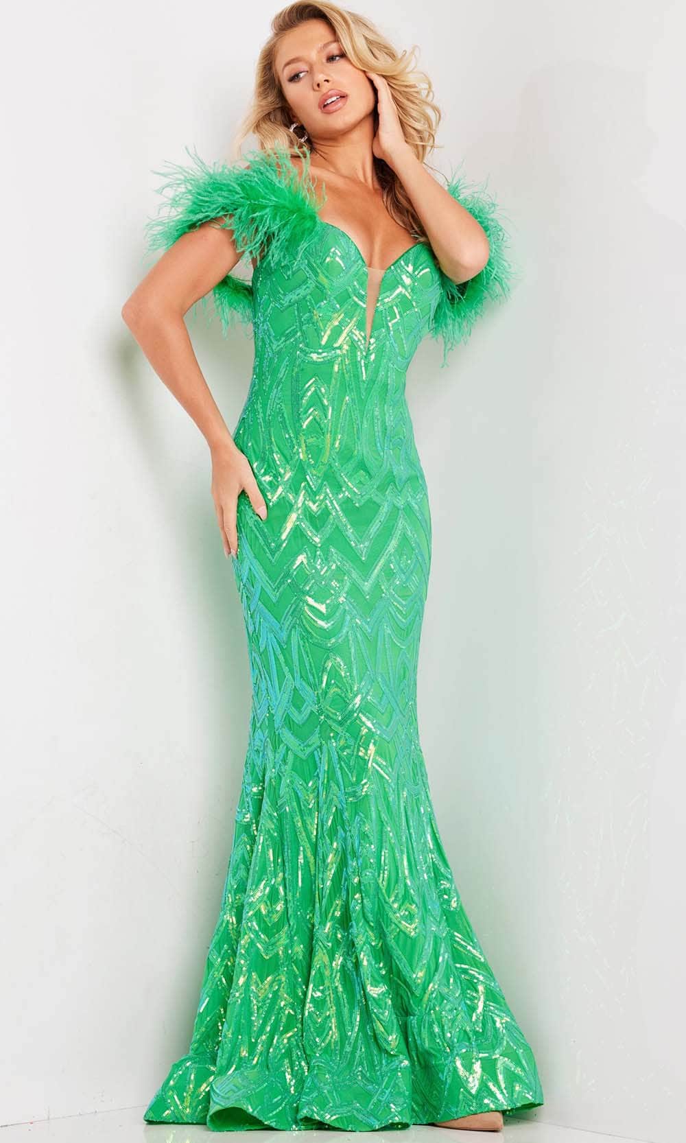 Jovani 23383 - Sequin Off-Shoulder Prom Dress - Prom
