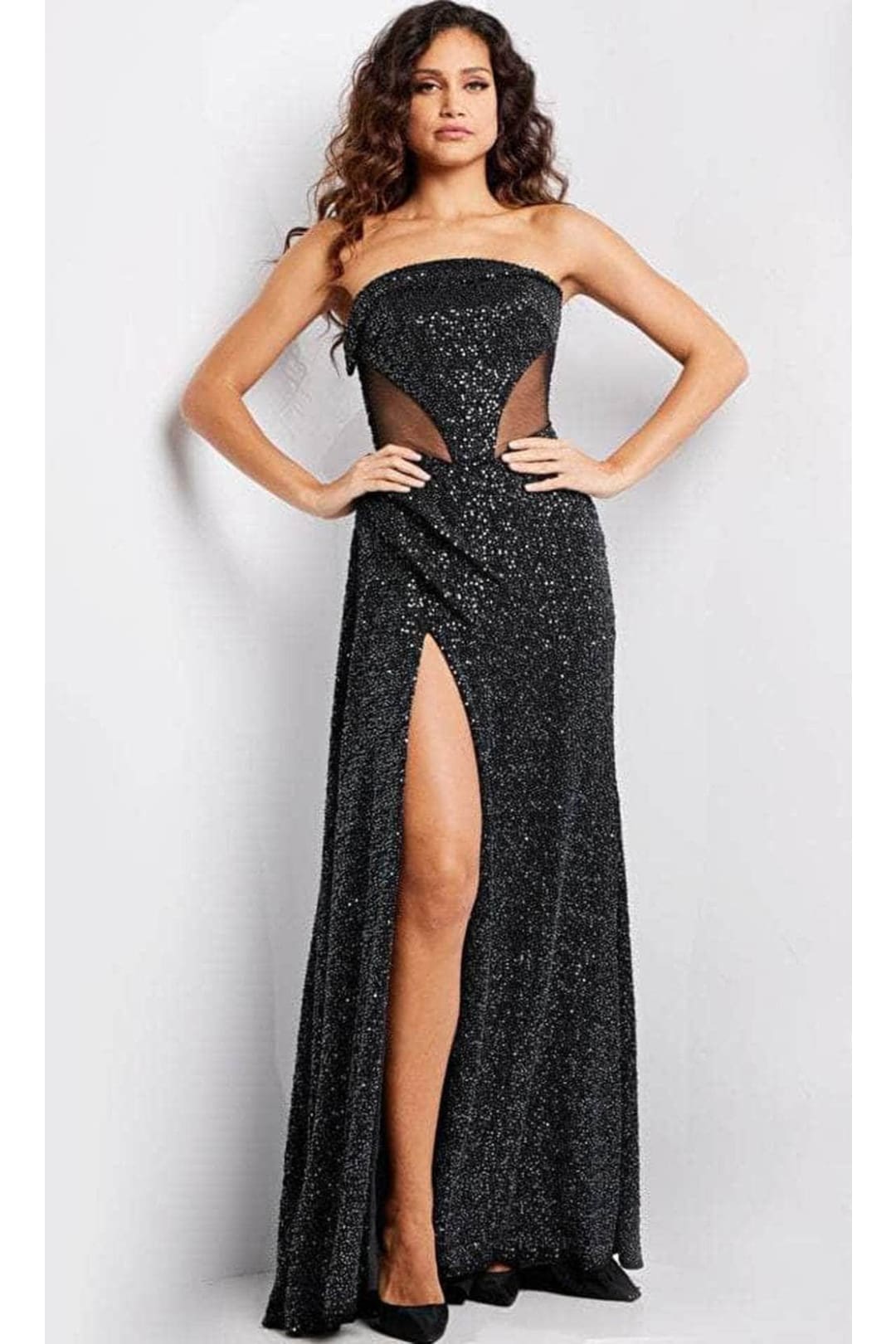 Jovani 23388 - Evening Gown with Straight-Across Neckline - Prom