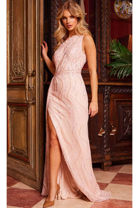 Jovani 23396 - Asymmetric Neck Cutout Plus Size Prom Gown