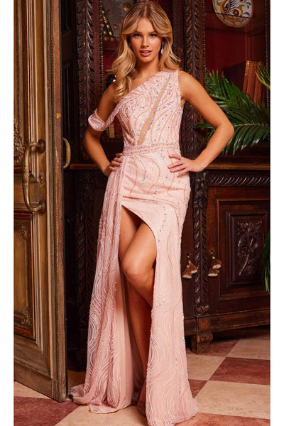 Jovani 23396 - Asymmetric Neck Cutout Plus Size Prom Gown - Prom