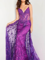 Jovani 23530 - Prom Dress with Embellished Overskirt
