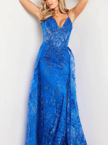 Jovani 23530 - Prom Dress with Embellished Overskirt