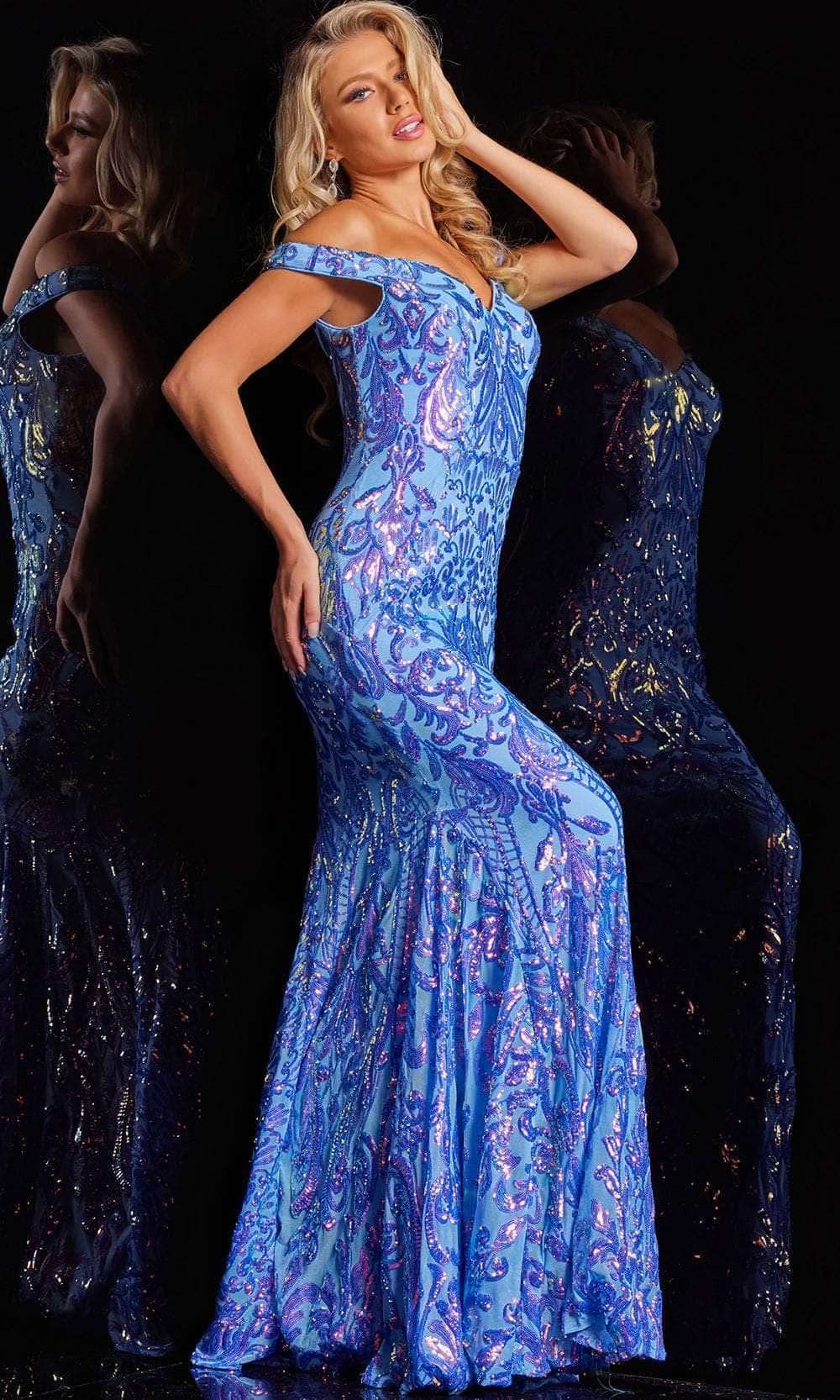 Jovani 23675 - Iridescent Sequin Prom Gown - Prom