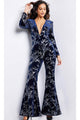 Jovani 23708 - Glamorous Deep V-Neck Sequin Jumpsuit - Prom
