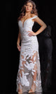 Jovani 23834 - Illusion Gown with Floral Sequins - Prom