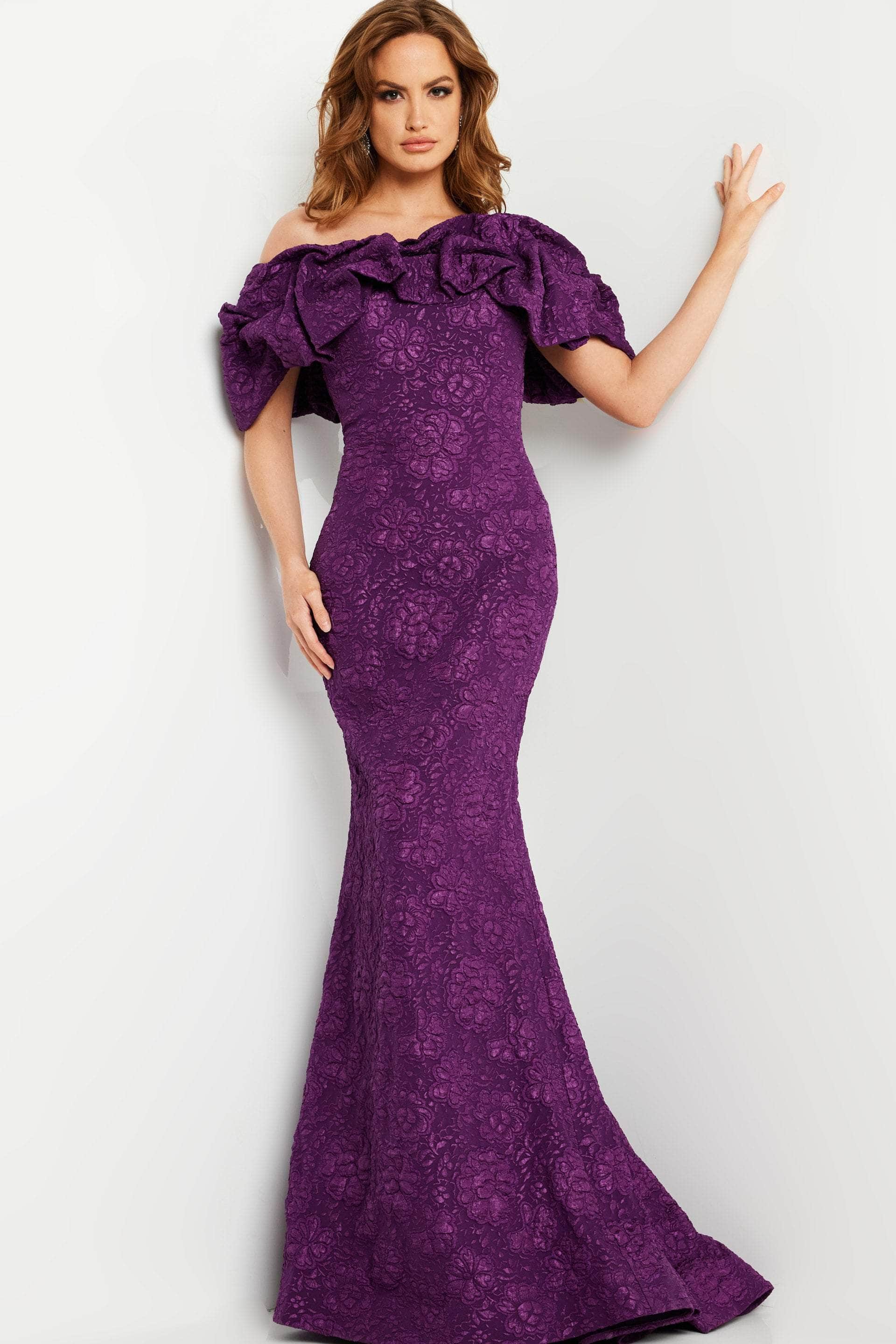 Jovani 23847 - Off-Shoulder Floral Evening Dress - Prom