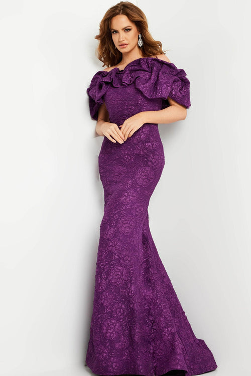 Jovani 23847 - Off-Shoulder Floral Evening Dress - Prom