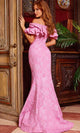 Jovani 23847 - Off-Shoulder Floral Evening Dress - Prom