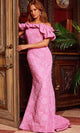 Jovani 23847 - Off-Shoulder Floral Evening Dress - Prom