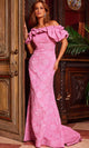 Jovani 23847 - Off-Shoulder Floral Evening Dress - Prom