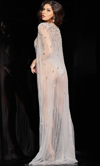 Jovani 23895 - Crystal Beaded V Neck Bodysuit - Prom