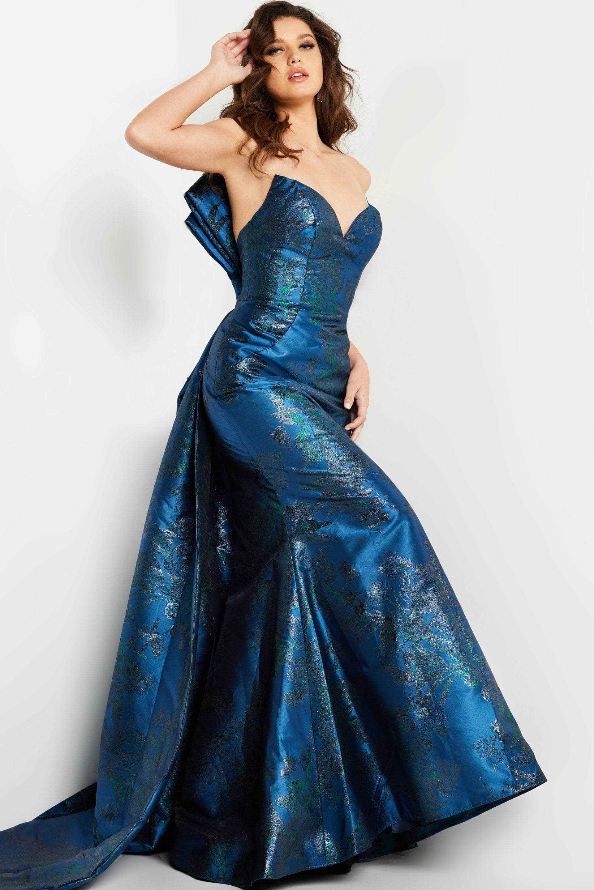 Jovani 23898 - Strapless Evening Gown with Bow Accent - Prom