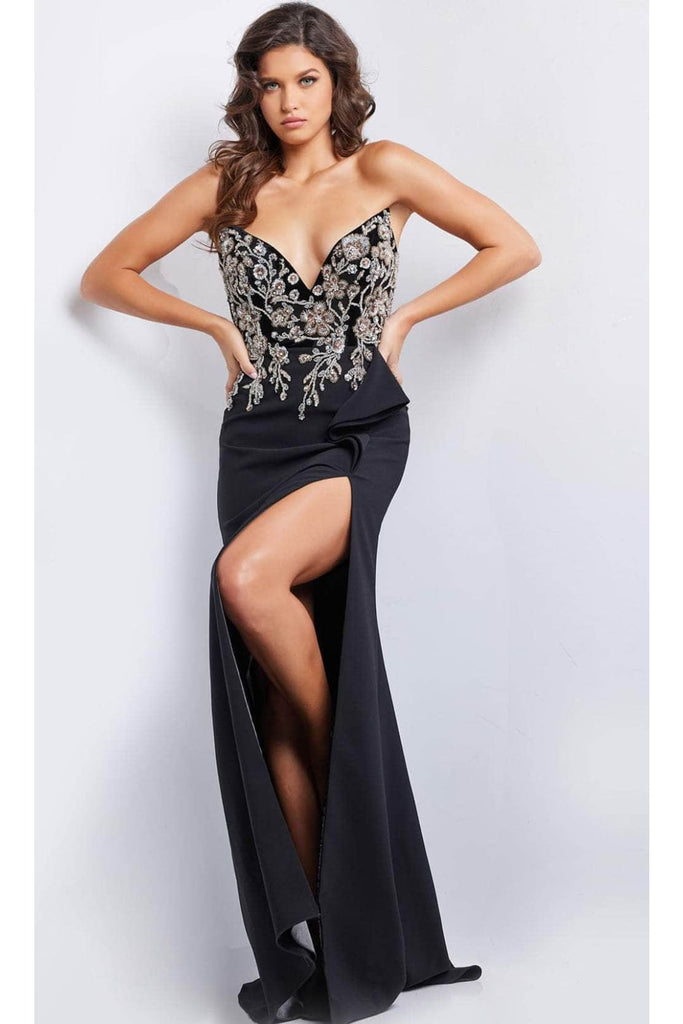 Jovani 23938 - Breathtaking Floral Beaded Evening Gown - Prom